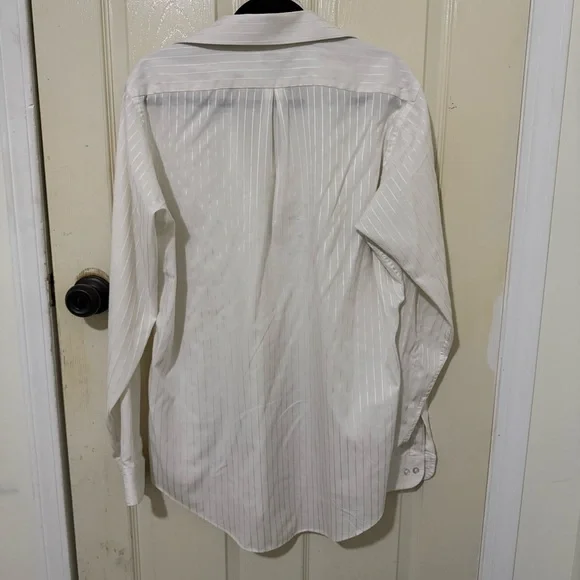 White Button Up Striped Shirt - Picture 7 of 8